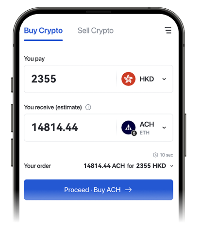Purchase crypto easily via your credit card